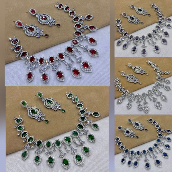 Beautiful unique AD Zircon stone work Necklace - Image 2