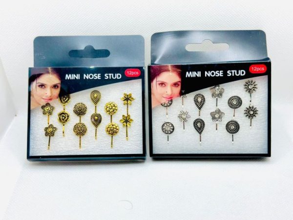 Nose pin for girls Golden and silver colour available (pack of One)12 Peice - Image 2