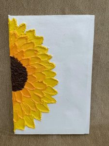 Textured sunflower art