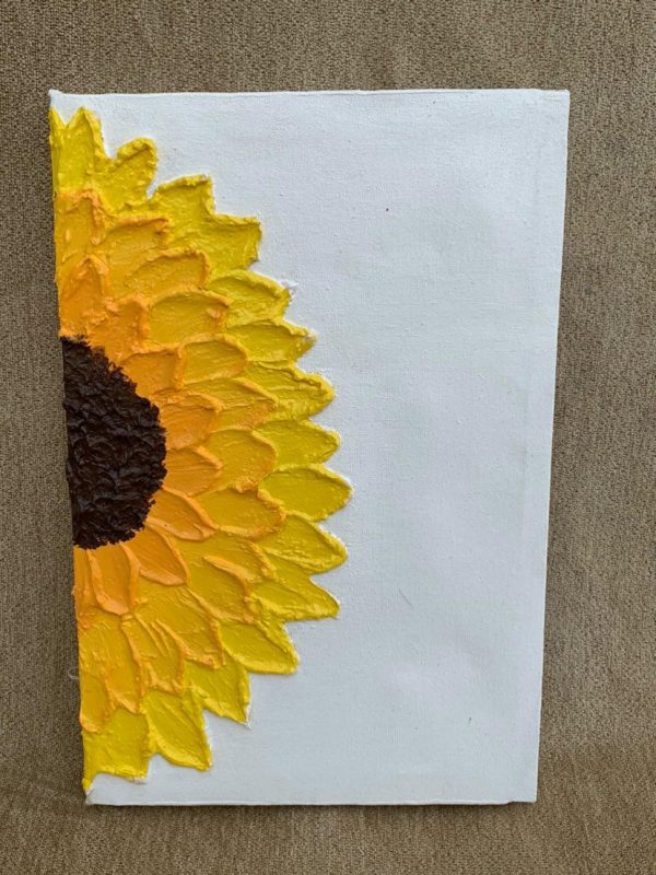 Textured sunflower art